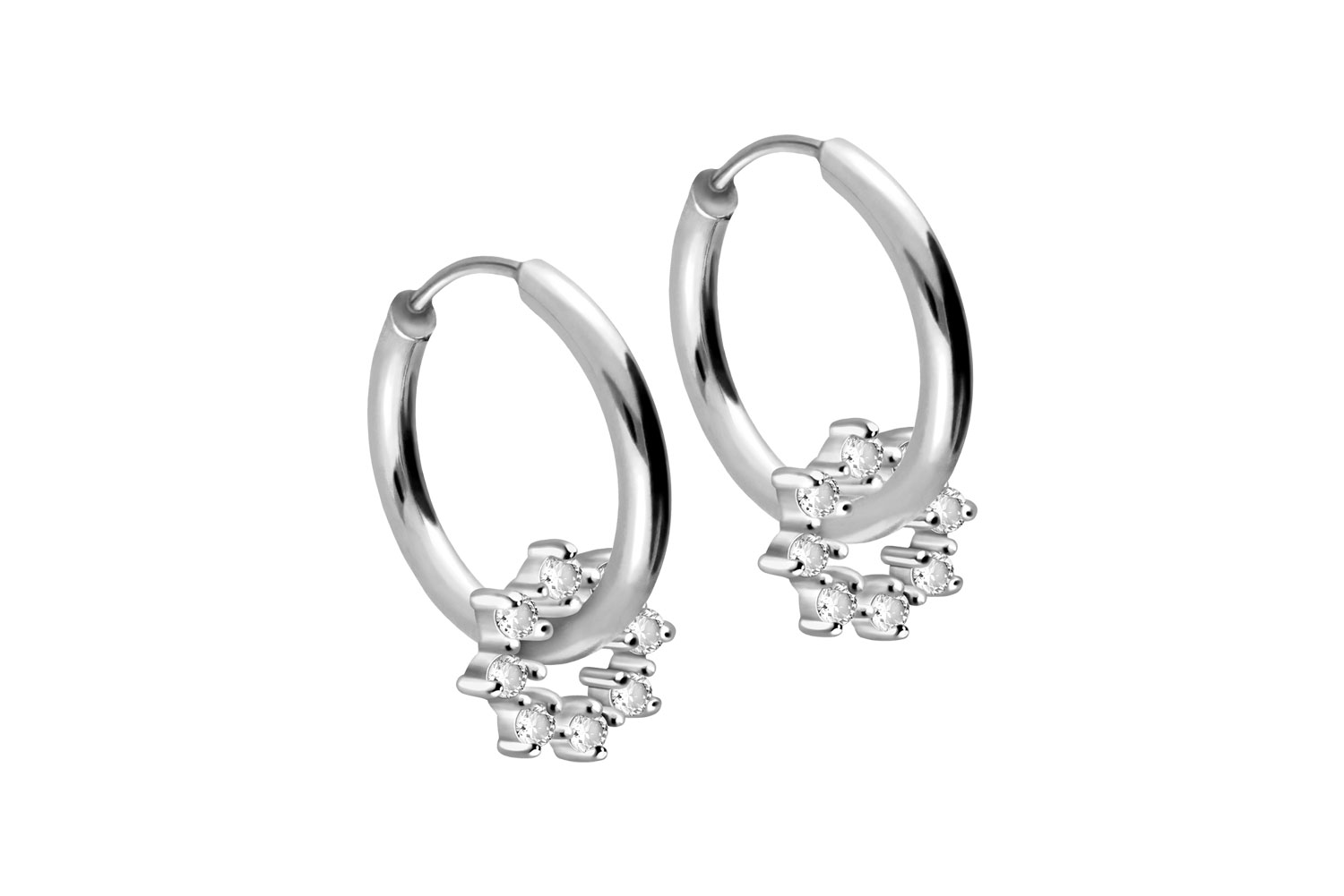 Chirurgenstahl Ohrclicker Creolen KRISTALLKREIS von Piercingline